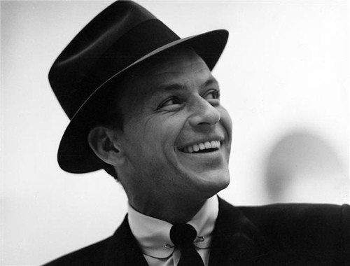 Black and white photo of Frank Sinatra