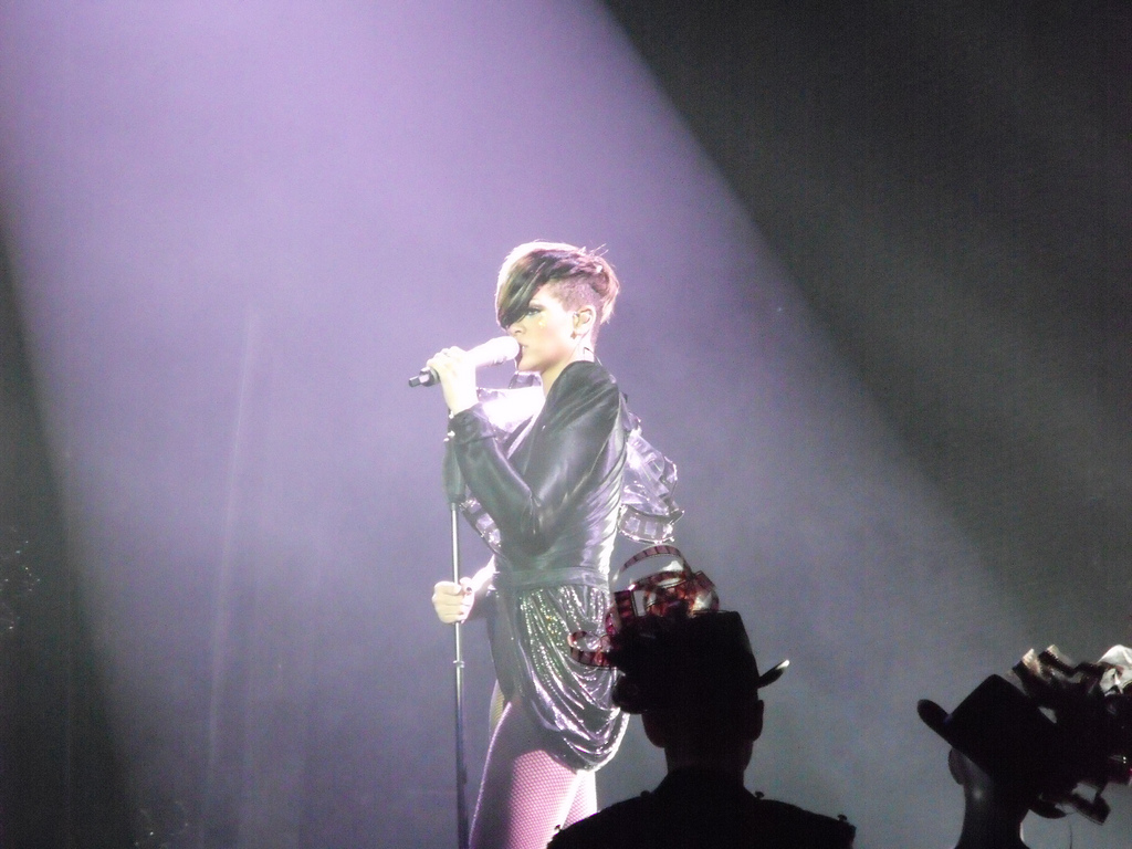 Rihanna performing on stage