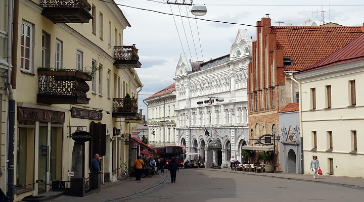 Photo of an old street in Vilnius, Lithuania