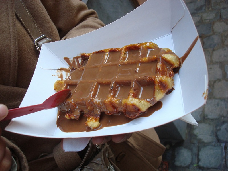 Photo of a chocolate waffle