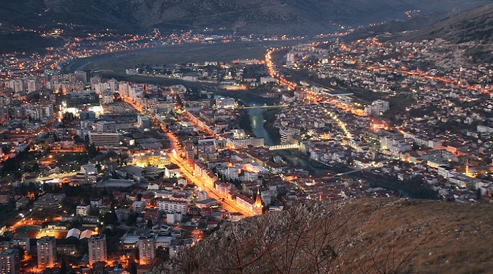 Mostar city by night