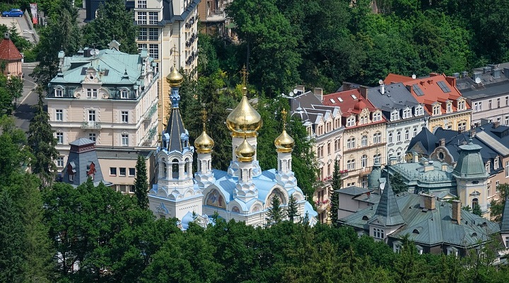 Image of Karlovy Vary historic center in Czech Republic
