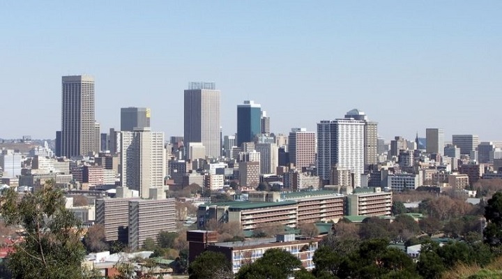 Picture taken of Johannesburg in the distance.